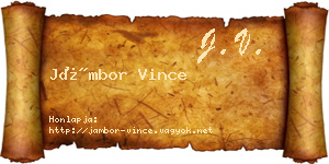 Jámbor Vince névjegykártya