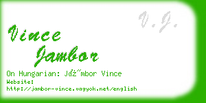 vince jambor business card